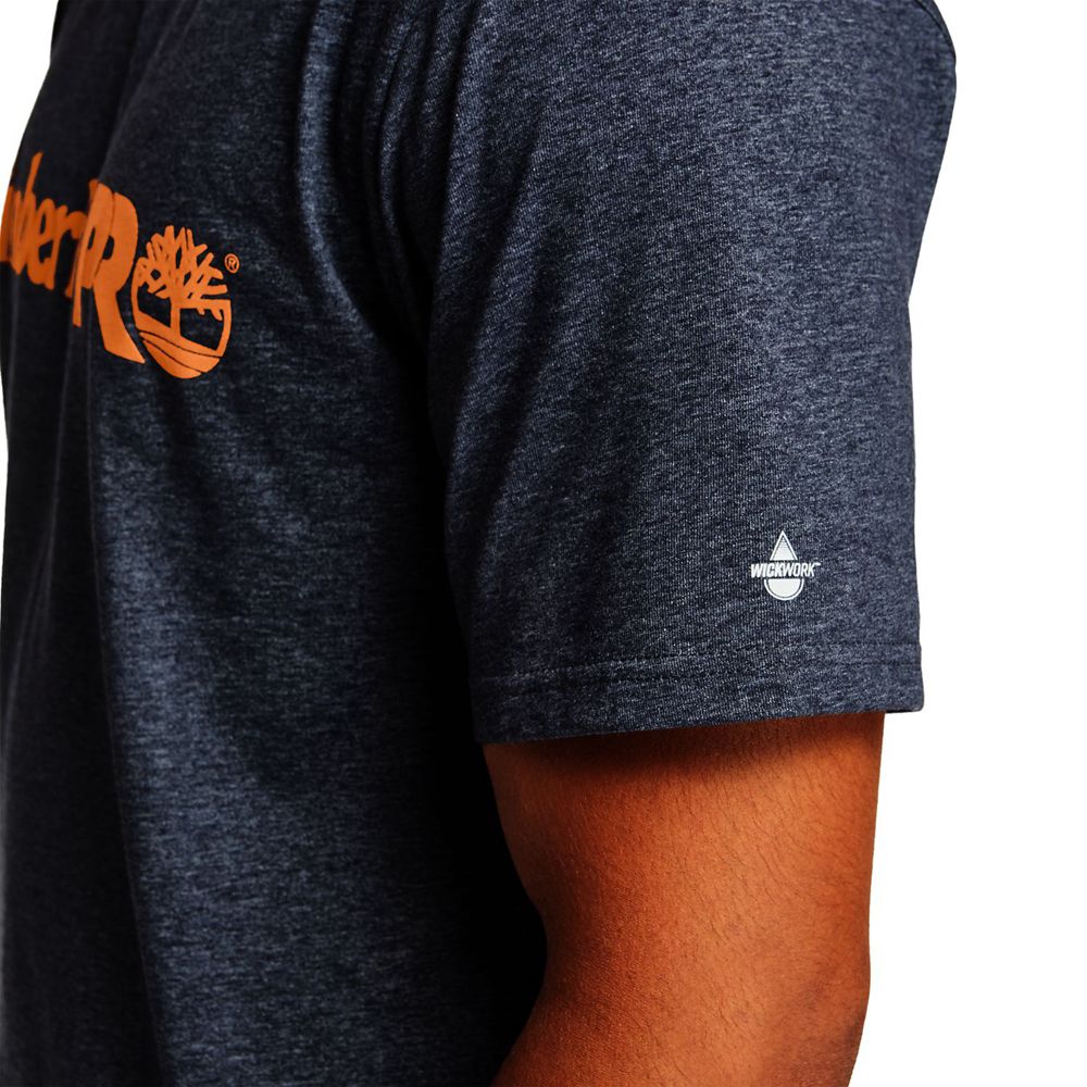 Camisetas Masculino - Timberland Pro® Big & Tall Base Plate Short-Sleeve - UGZTF0954 - Azul Marinho